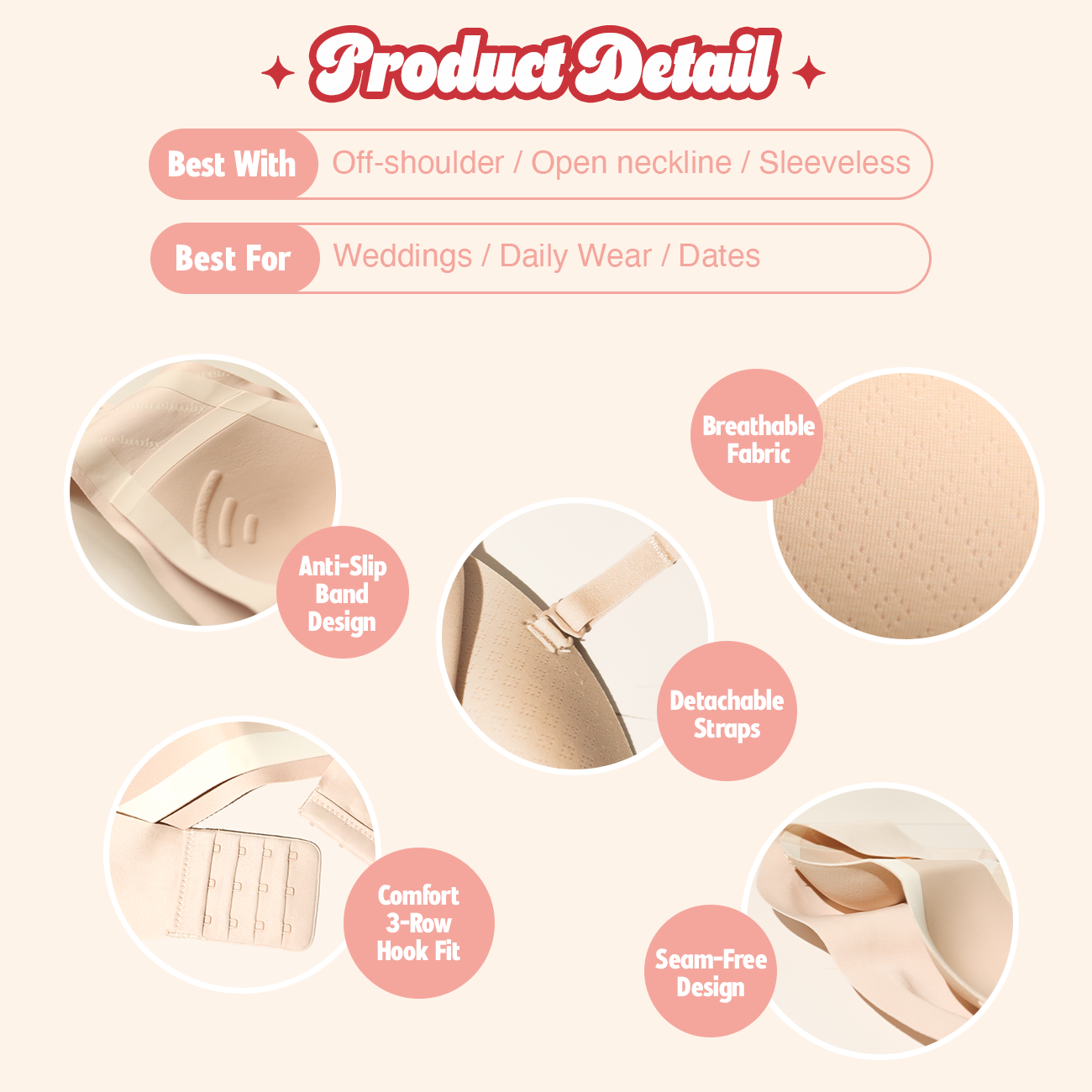 Anti-slip Strapless Bra