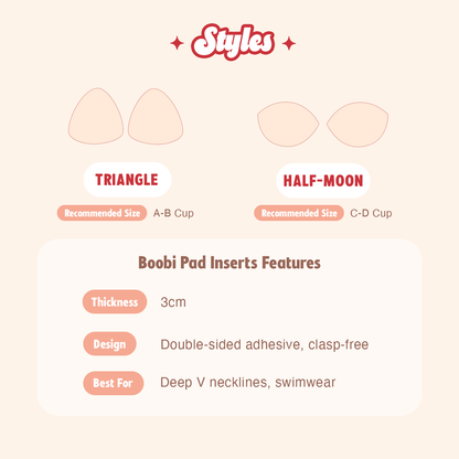 Boobi Pads Inserts - Half Moon
